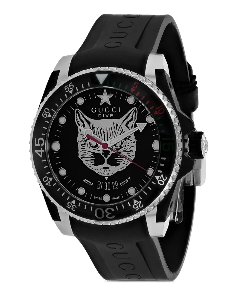 Gucci Armbanduhr mit Katzenmotiv 38mm - Schwarz Schwarz