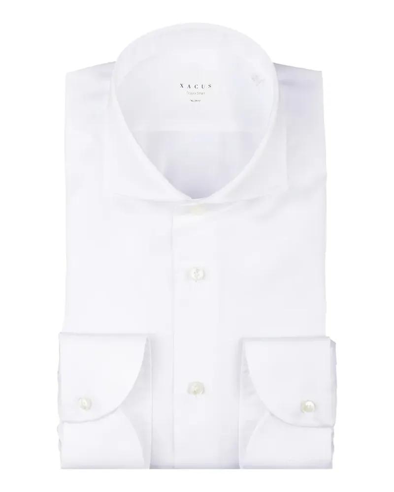 XACUS spread-collar button-down shirt - Weiß Weiß