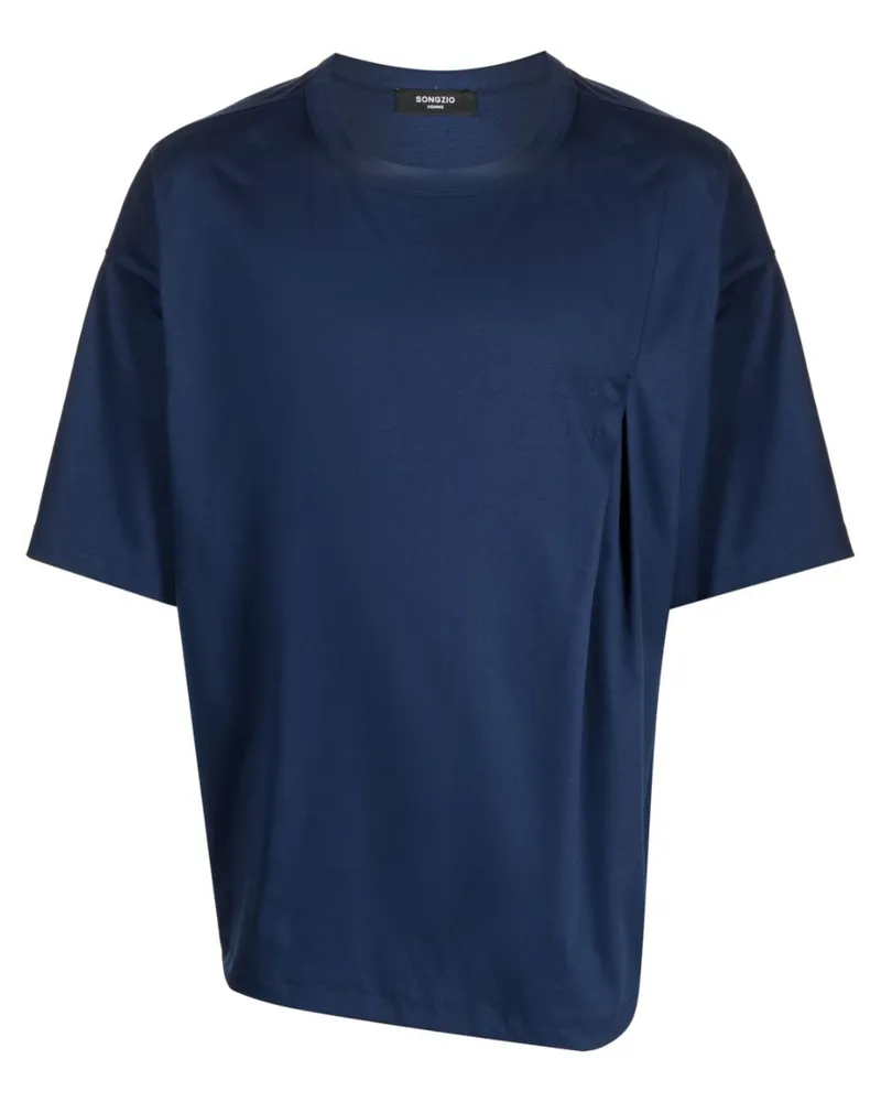 SONGZIO Asymmetrisches T-Shirt Blau