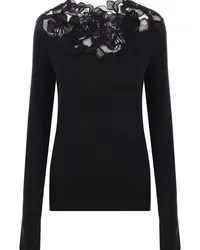 Ermanno Scervino Pullover mit Spitzeneinsatz Schwarz