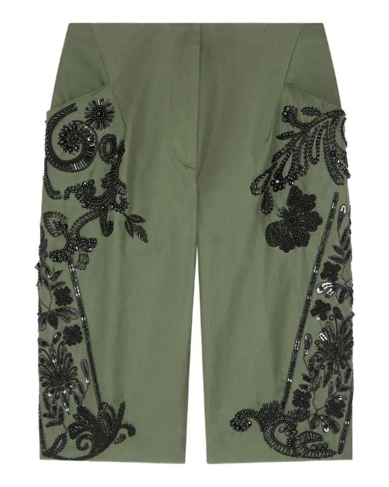 Dries van Noten Bestickte Shorts - Grün Grün