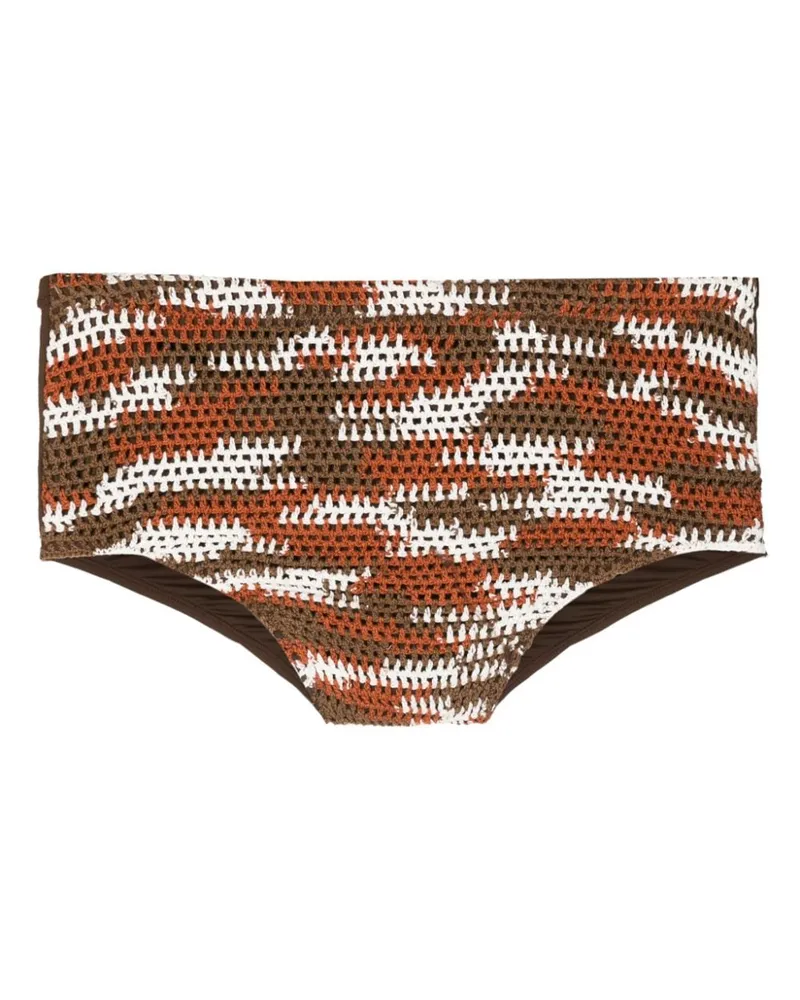 Amir Slama Badeshorts mit abstraktem Muster - Braun Braun