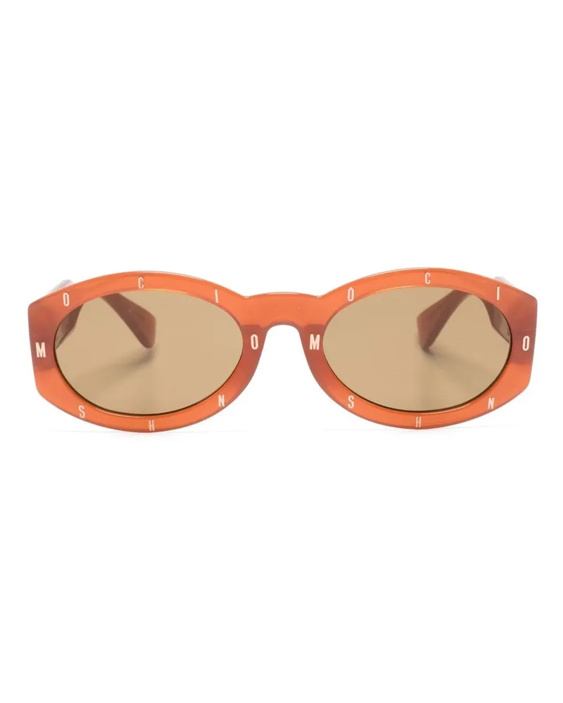 Moschino Sonnenbrille mit ovalem Gestell Orange