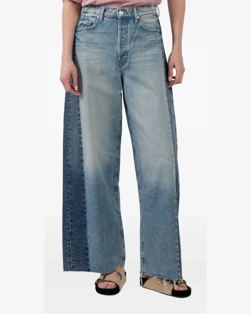 Mother Jeans im Patchwork-Look - Blau Blau