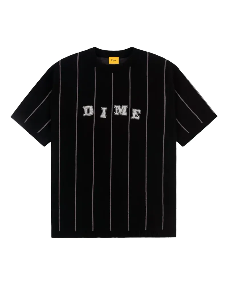 Dime Gestreifter Pullover mit Logo - Schwarz Schwarz