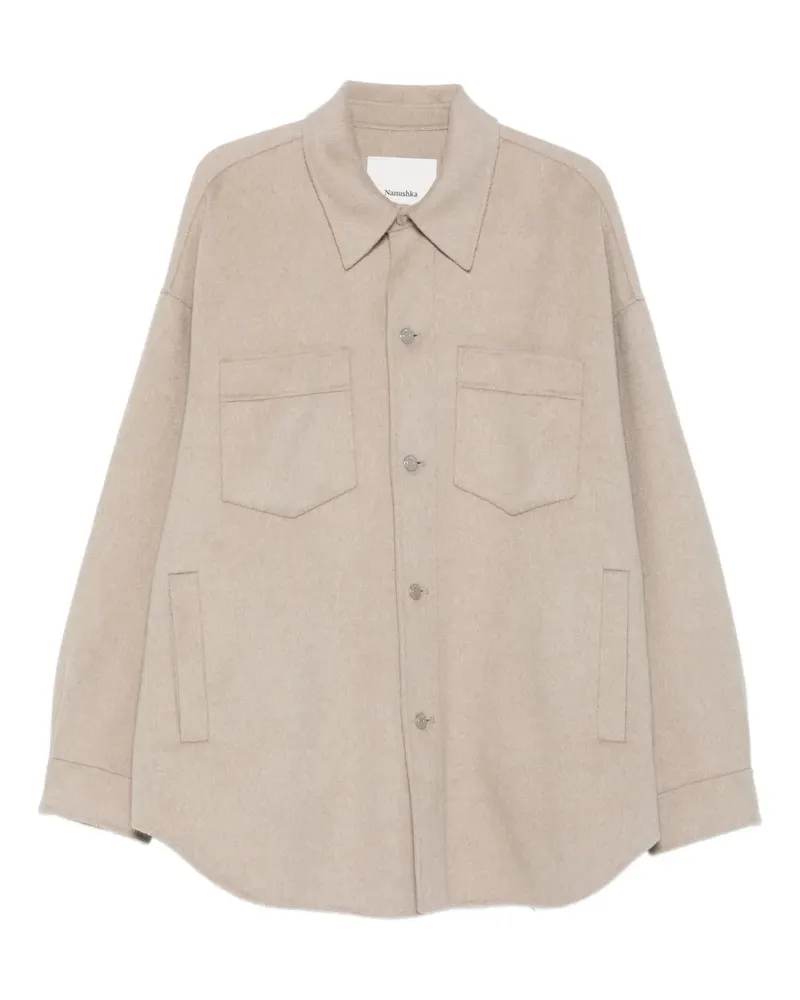 Nanushka Martin Hemdjacke mit aufgesetzter Tasche - Nude Nude