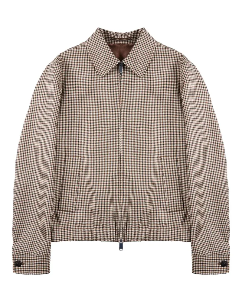 Incotex Karierte Bomberjacke - Braun Braun