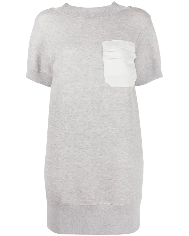 Sacai Minikleid mit Brusttasche - Grau Grau