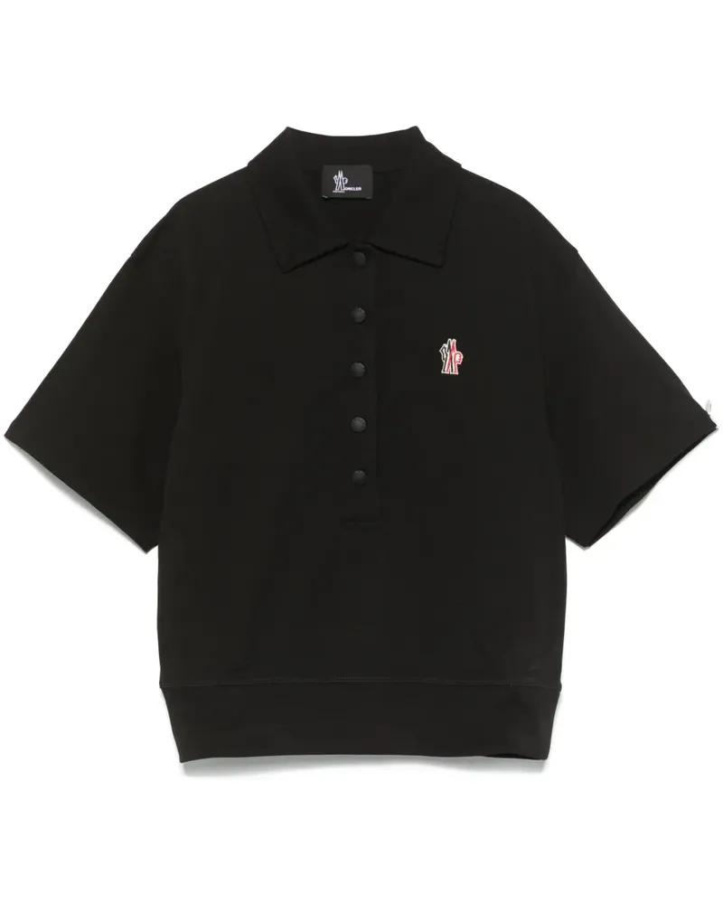 Moncler Poloshirt mit Logo-Patch - Schwarz Schwarz