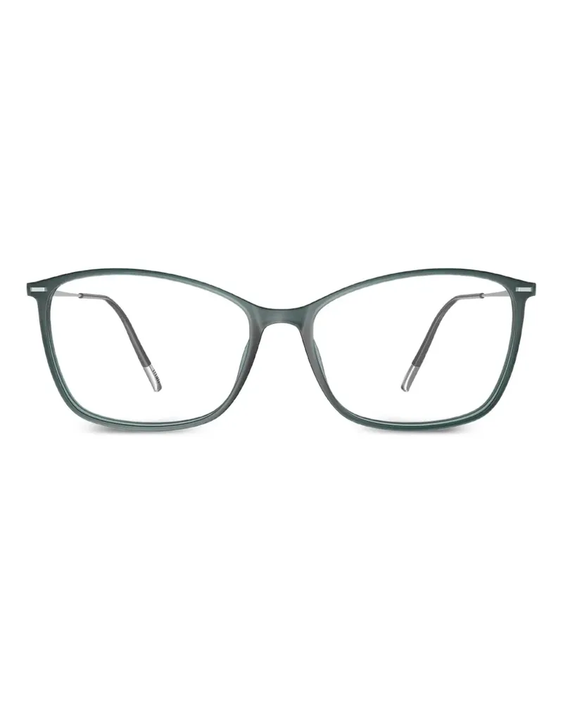 Silhouette Illusion Brille mit eckigem Gestell - Grün Grün