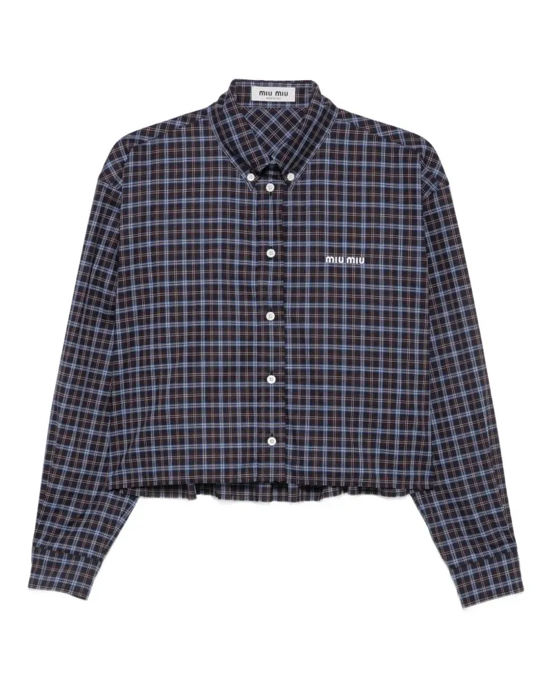 Miu Miu Cropped-Hemd mit Schottenkaro - Braun Braun