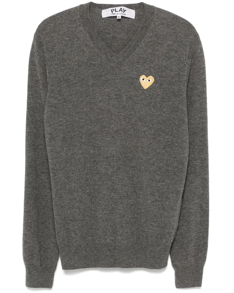 Comme des Garçons Pullover mit Herz-Patch - Grau Grau