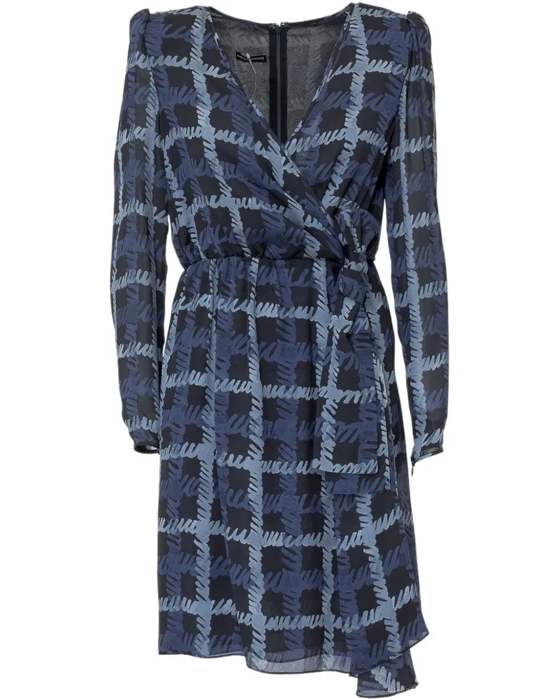 Emporio Armani Kleid mit Karomuster - Blau Blau