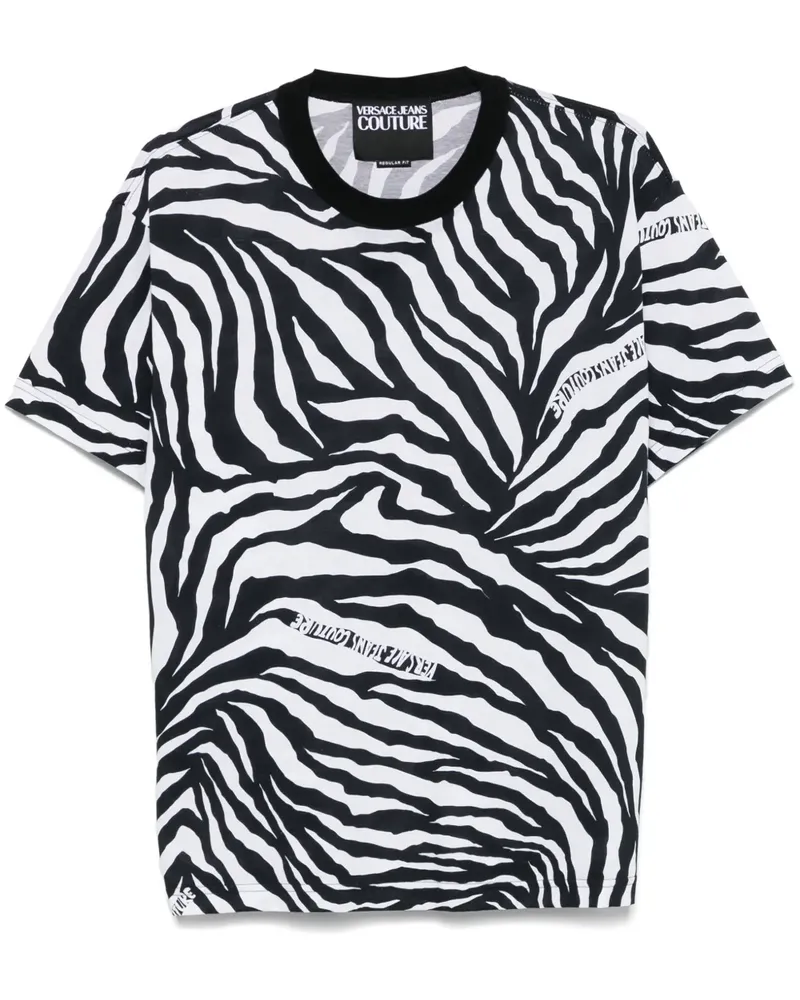 Versace Jeans T-Shirt mit Zebra-Print - Schwarz Schwarz