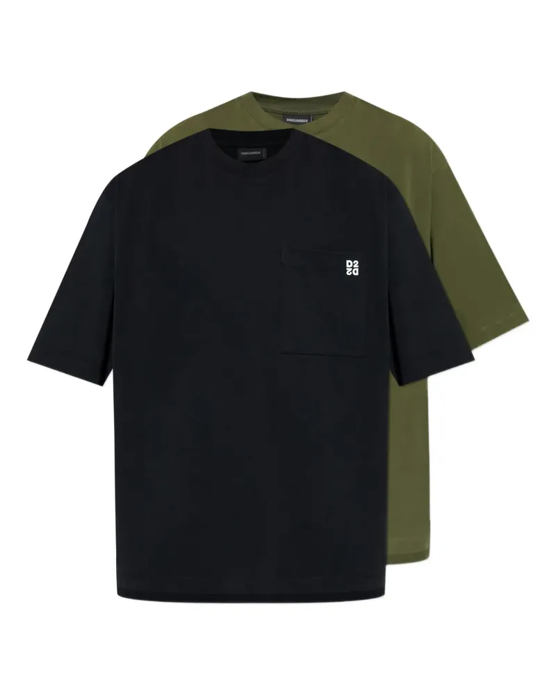 Dsquared2 T-Shirts mit Brusttasche (2er-Set) - Schwarz Schwarz