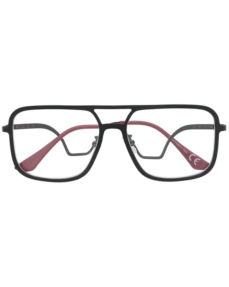 Marni Eckige C47 Brille - Schwarz Schwarz