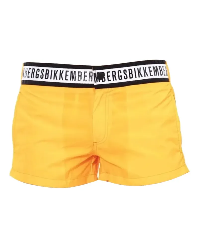 Bikkembergs logo-waistband swim shorts - Orange Orange