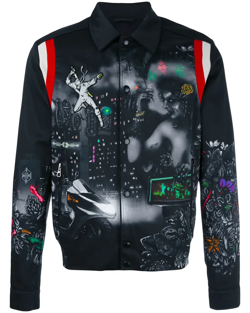 Lanvin Bomberjacke mit Print - Schwarz Schwarz