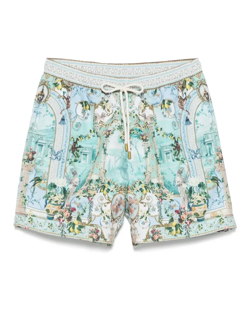 Camilla Badeshorts mit grafischem Print - Grün Grün