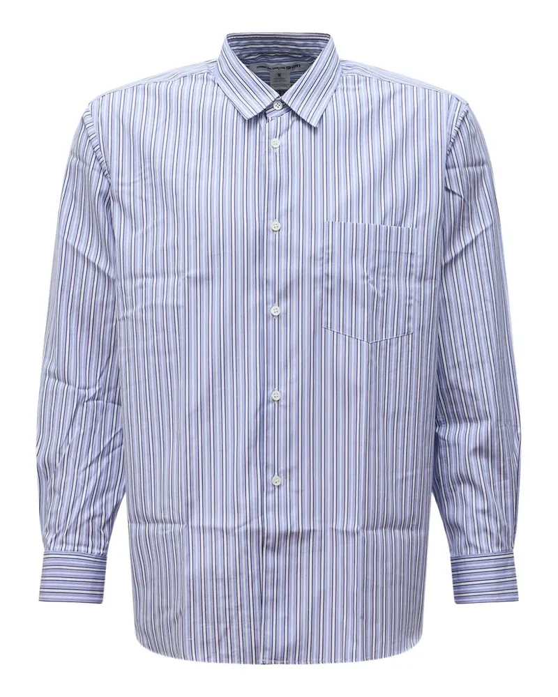 Comme des Garçons Forever button-down striped cotton shirt - Blau Blau
