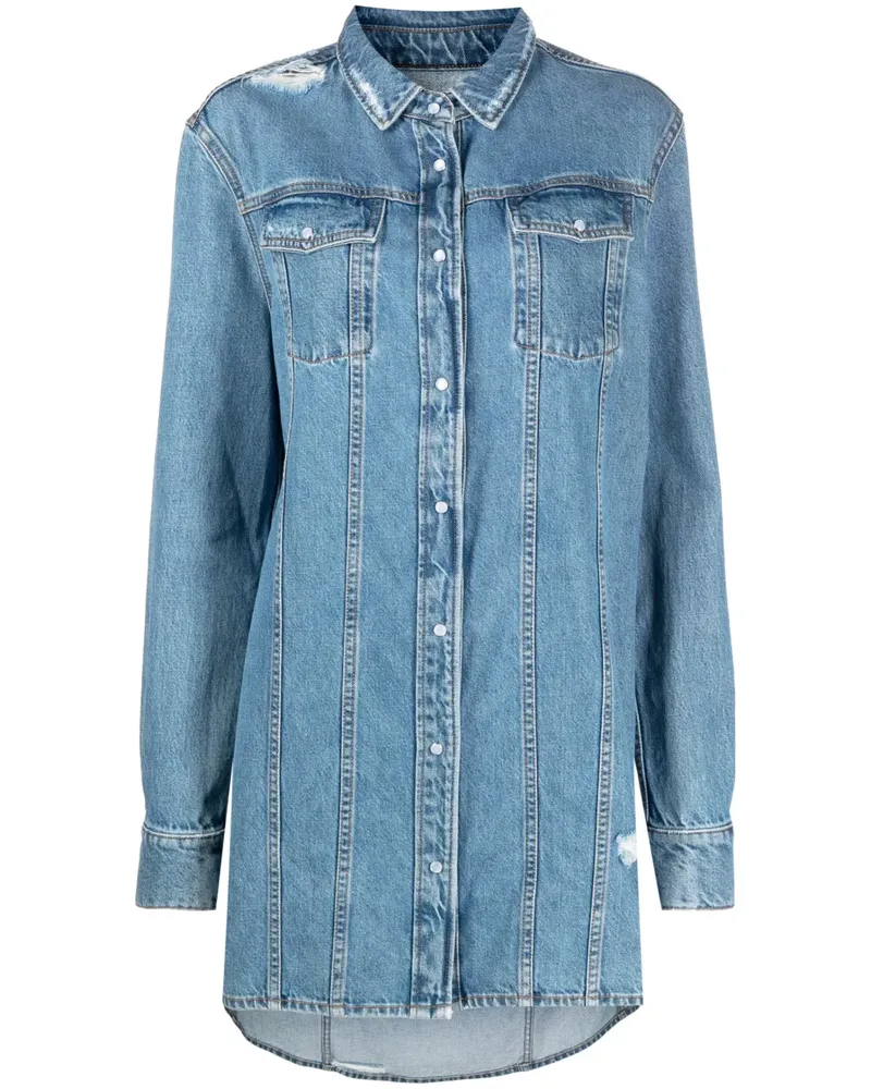 IRO Lange Jeans-Hemdjacke - Blau Blau