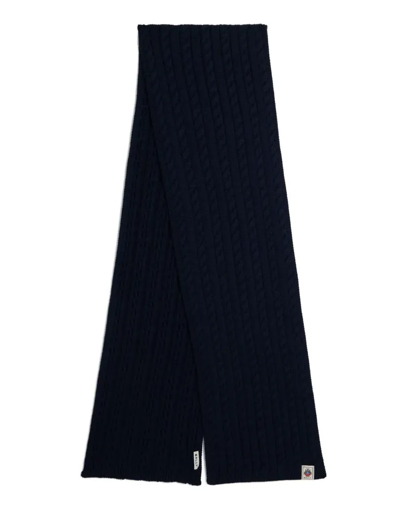 Bally fisherman's-motif wool scarf - Blau Blau
