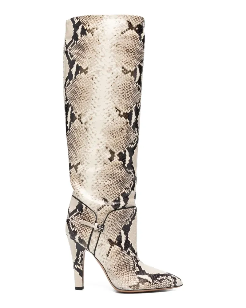 Paris Texas Elsa Stiefel mit Python-Print - Nude Nude