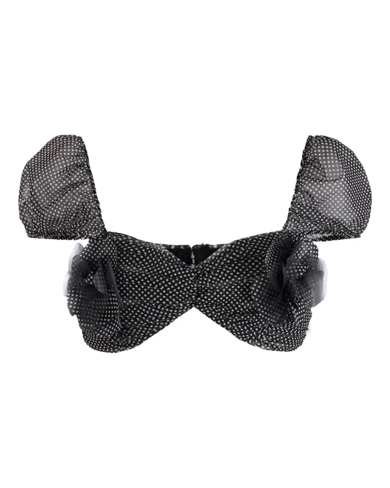 Elisabetta Franchi Top mit Polka Dots - Schwarz Schwarz
