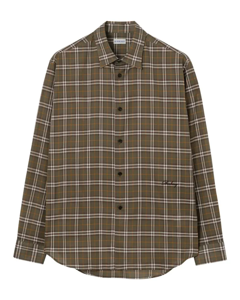 Burberry Check Hemd mit lockerem Schnitt - Grün Grün