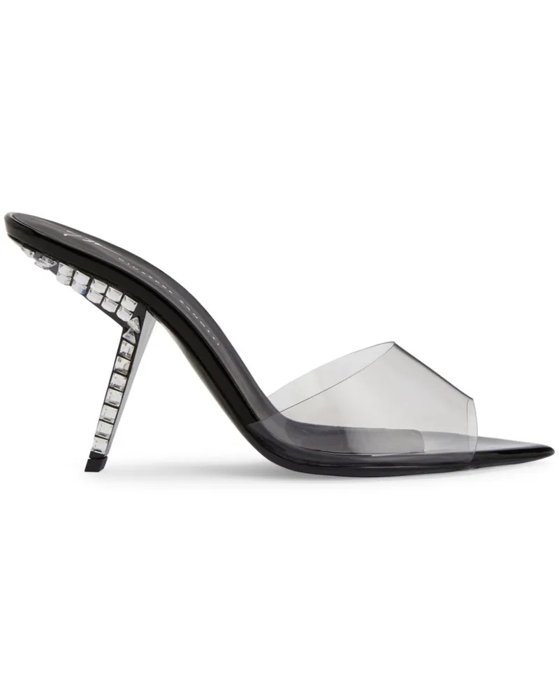 Giuseppe Zanotti Transparente Mystero Mules 90mm - Schwarz Schwarz