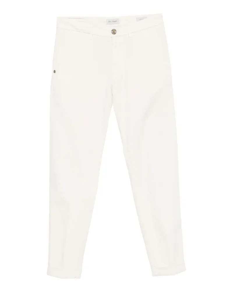 Re-HasH Mucha pressed-crease turn-up-hem trousers - Nude Nude
