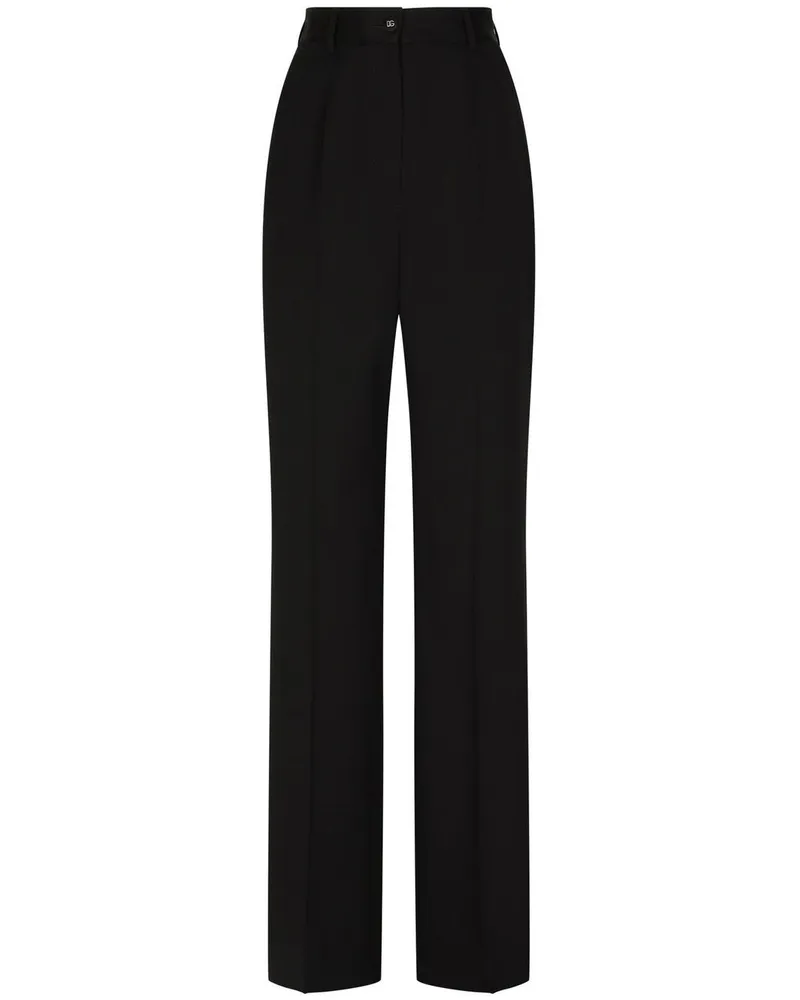 Dolce & Gabbana Hose mit weitem Bein - Schwarz Schwarz