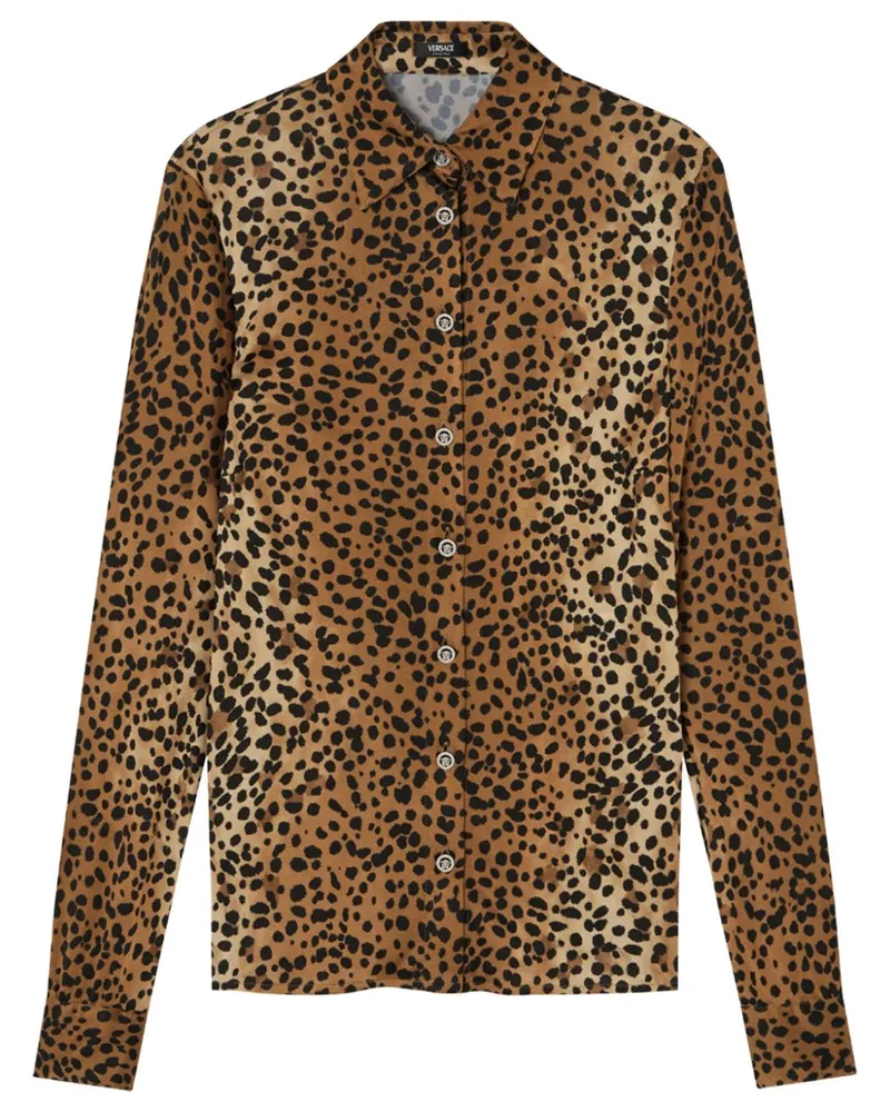 Versace Hemd mit Leoparden-Print - Braun Braun