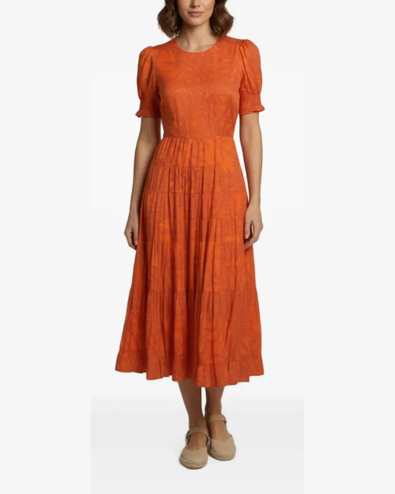 Diane von Furstenberg geometric-print midi dress - Orange Orange