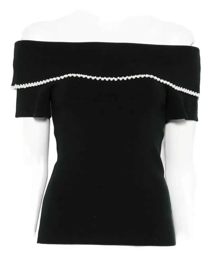 By Malene Birger off-shoulder beaded top - Schwarz Schwarz