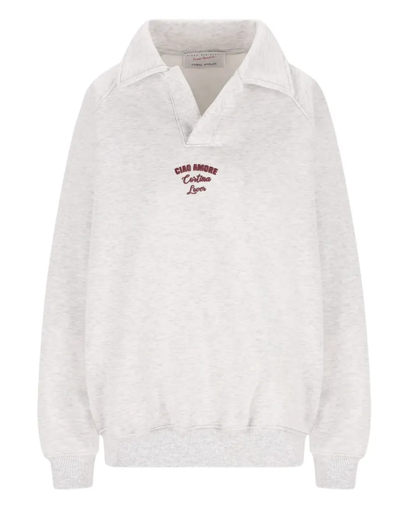 Giada Benincasa Besticktes Sweatshirt mit Polokragen - Grau Grau