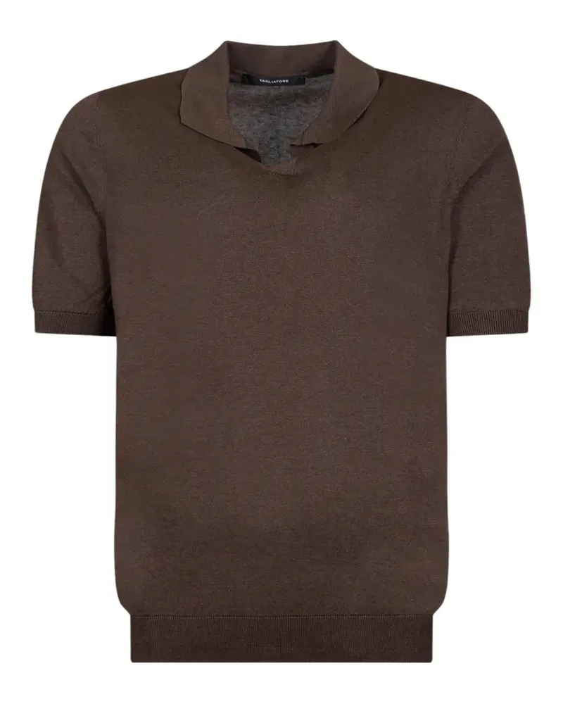 Tagliatore Poloshirt aus Seide - Braun Braun