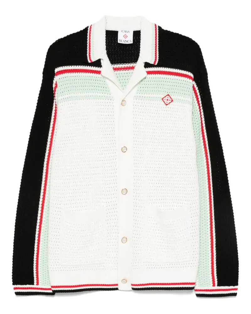 Casablanca Paris Cardigan mit Streifen - Weiß Weiß
