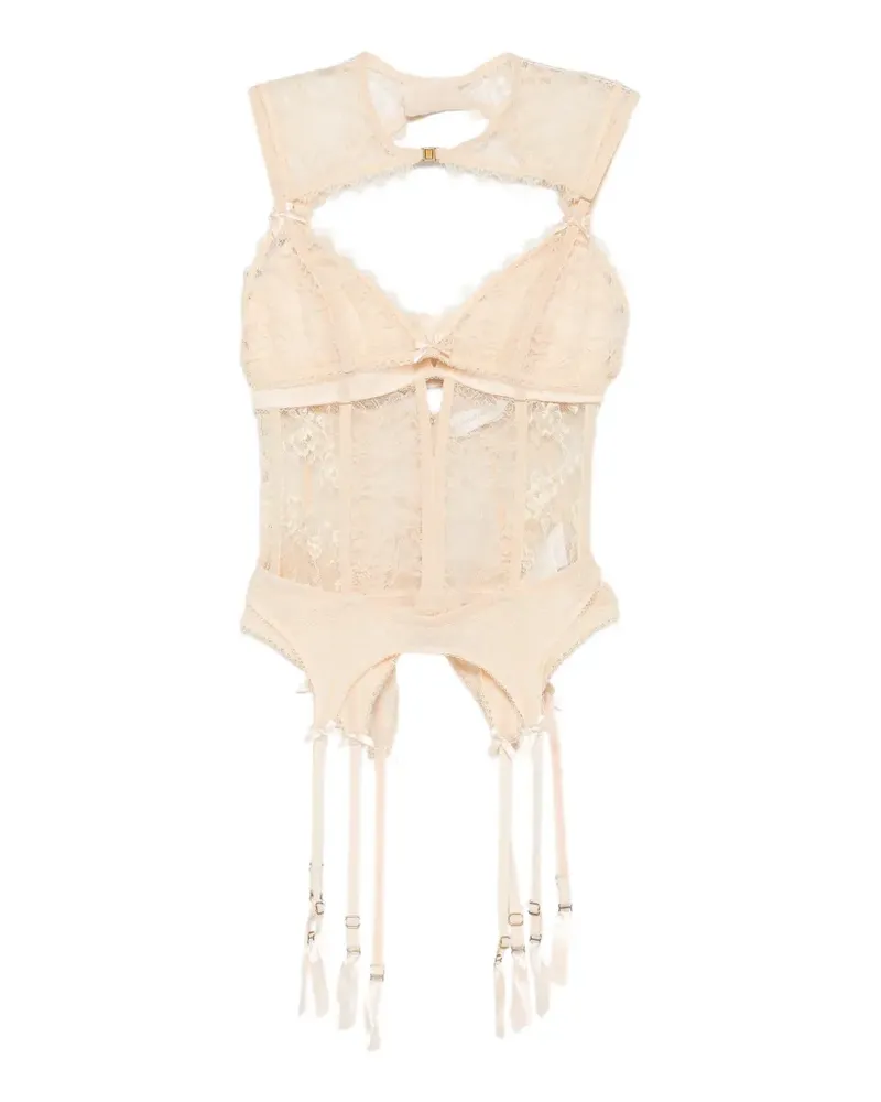 Zimmermann lace-trim corset top - Nude Nude