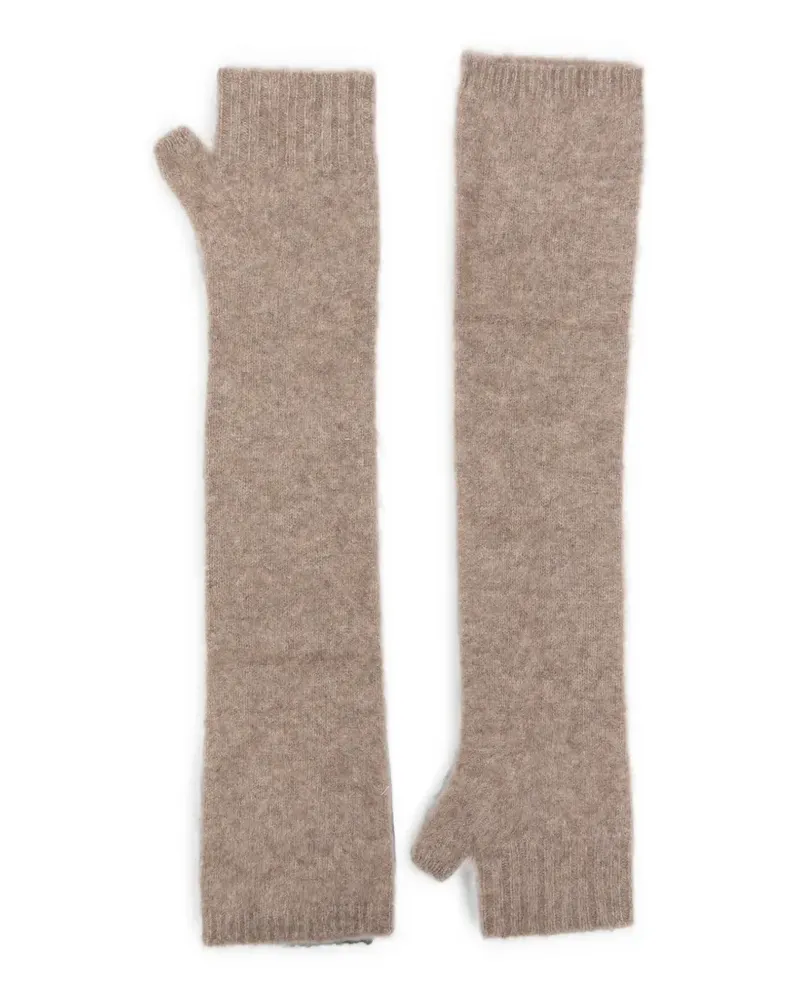 P.A.R.O.S.H. fine-knit fingerless gloves - Nude Nude