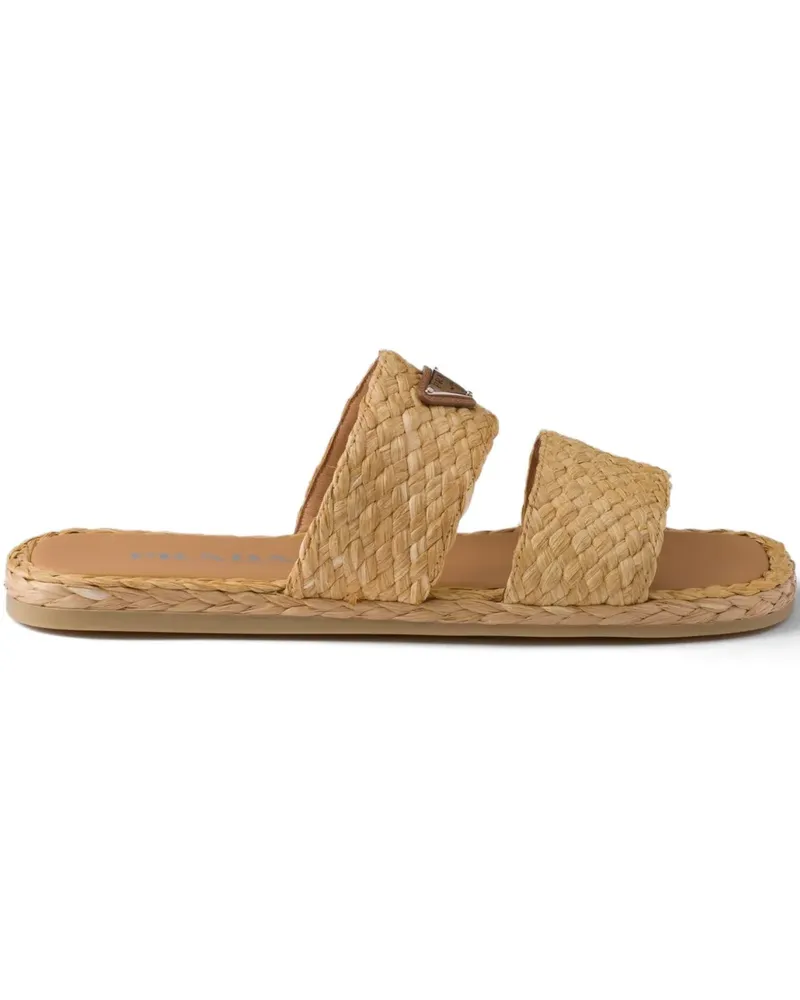 Prada Gewebte Sandalen mit Triangel-Logo - Nude Nude