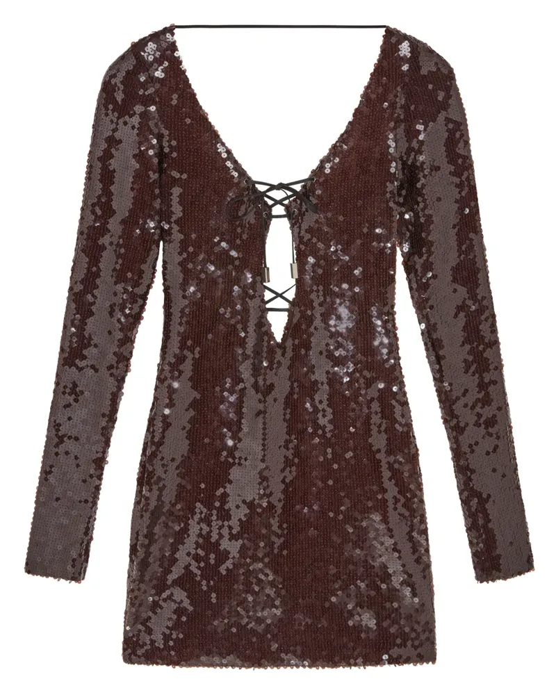 16ARLINGTON Kleid mit Pailletten - Braun Braun
