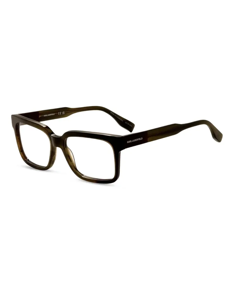 Karl Lagerfeld Gestreifte Brille mit eckigem Gestell - Braun Braun