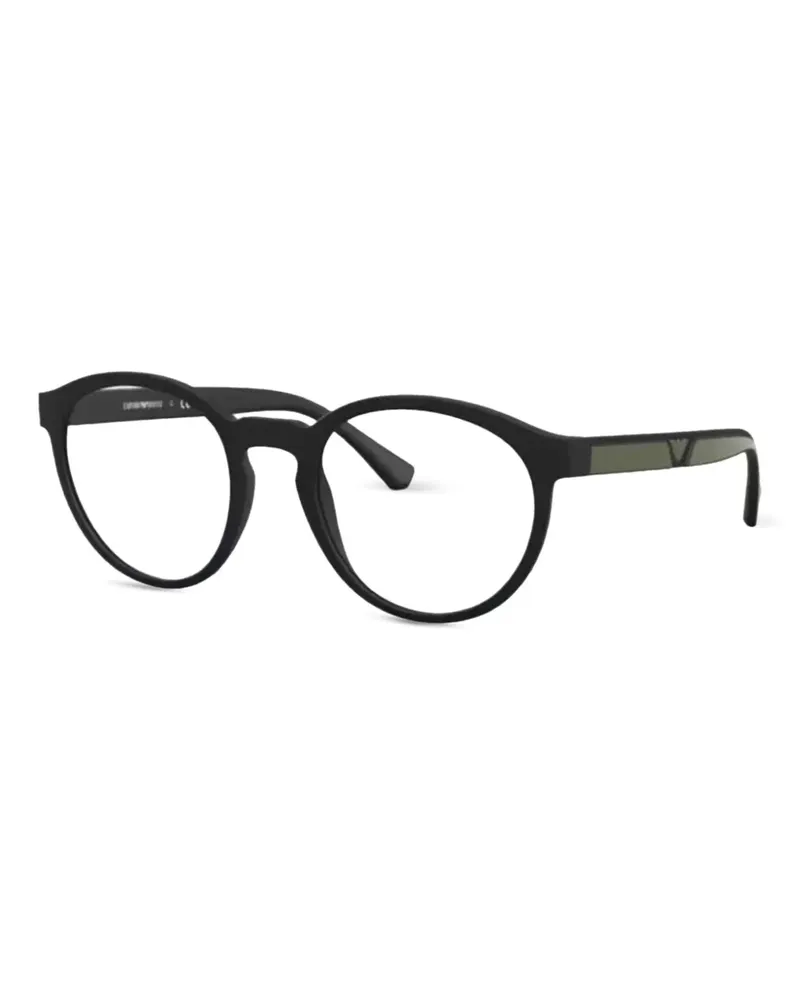 Emporio Armani Brille mit rundem Gestell - Schwarz Schwarz