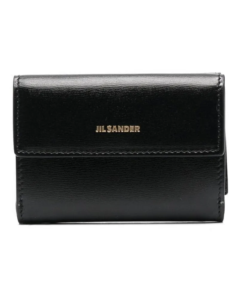 Jil Sander Portemonnaie mit Trageband - Schwarz Schwarz