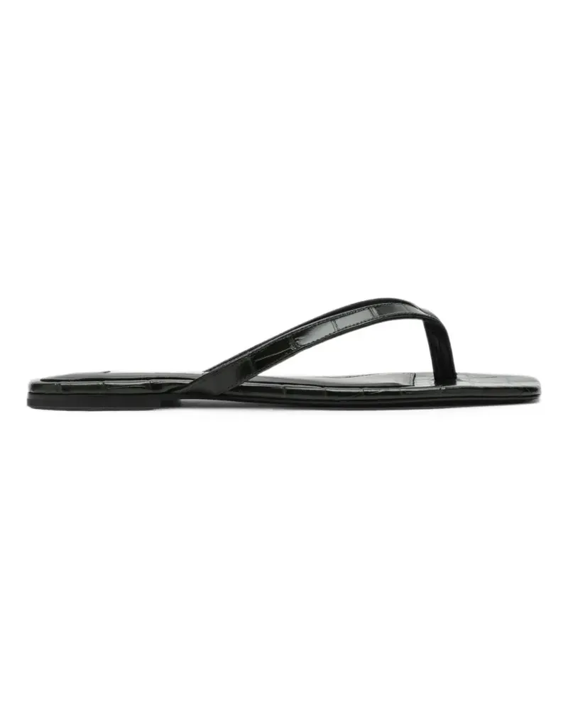 Totême Flip-Flops mit Kroko-Prägung - Schwarz Schwarz