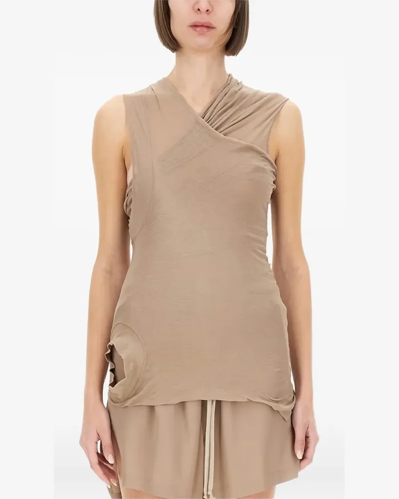 Rick Owens draped sleeveless top - Nude Nude