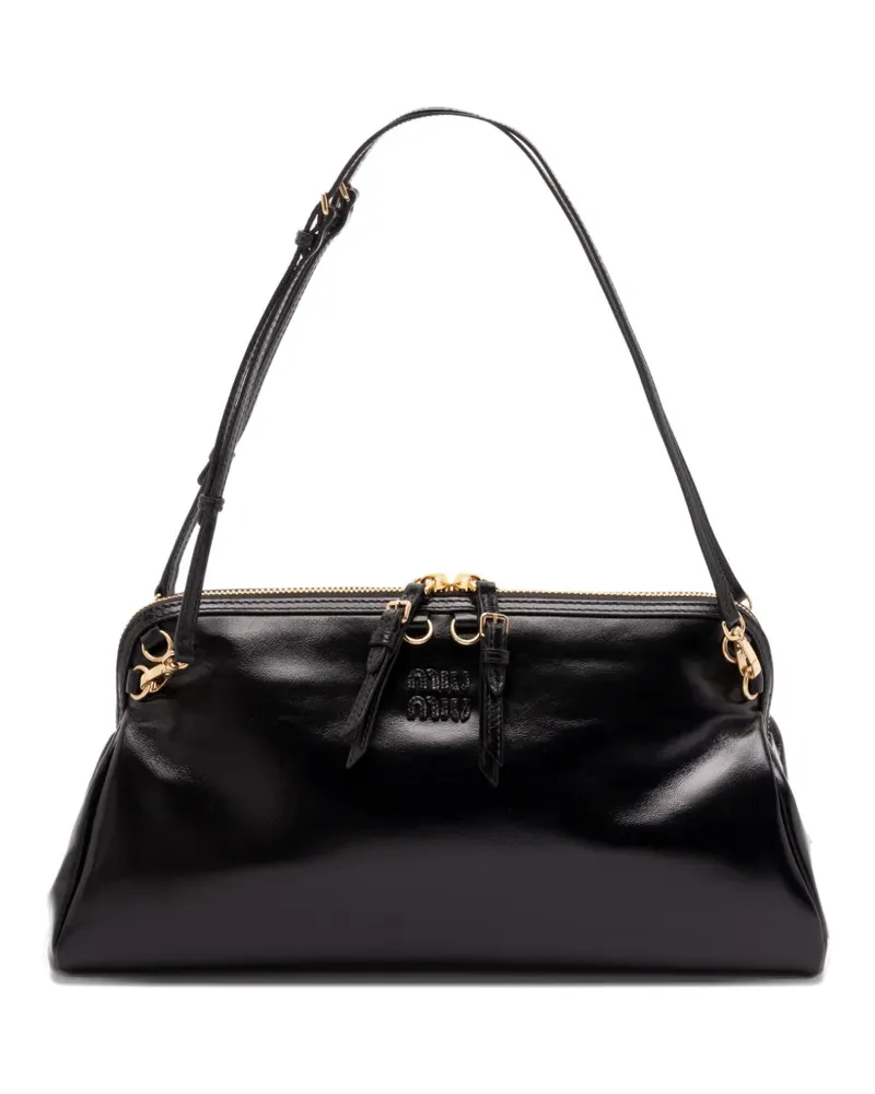 Miu Miu Schultertasche aus Leder - Schwarz Schwarz