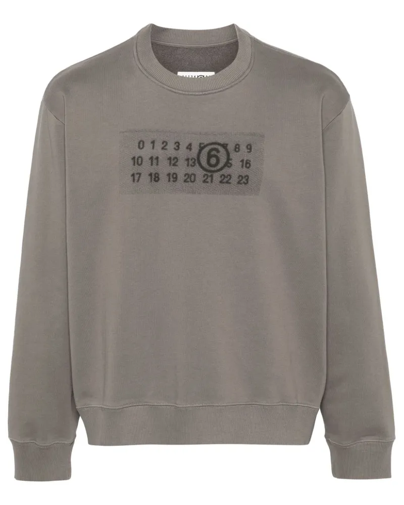 Maison Margiela Sweatshirt mit Rasterized Zip-Print Grau