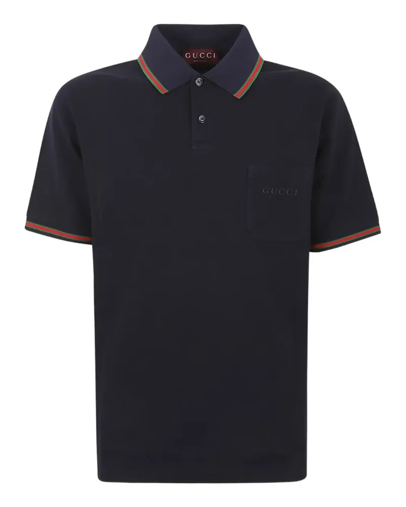 Gucci Poloshirt mit Brusttasche - Blau Blau